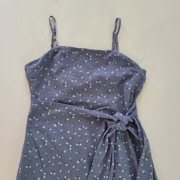 MAJORELLE Revolve Blue Floral Mini Faux Wrap Tie Small Dress - Picture 3 of 16